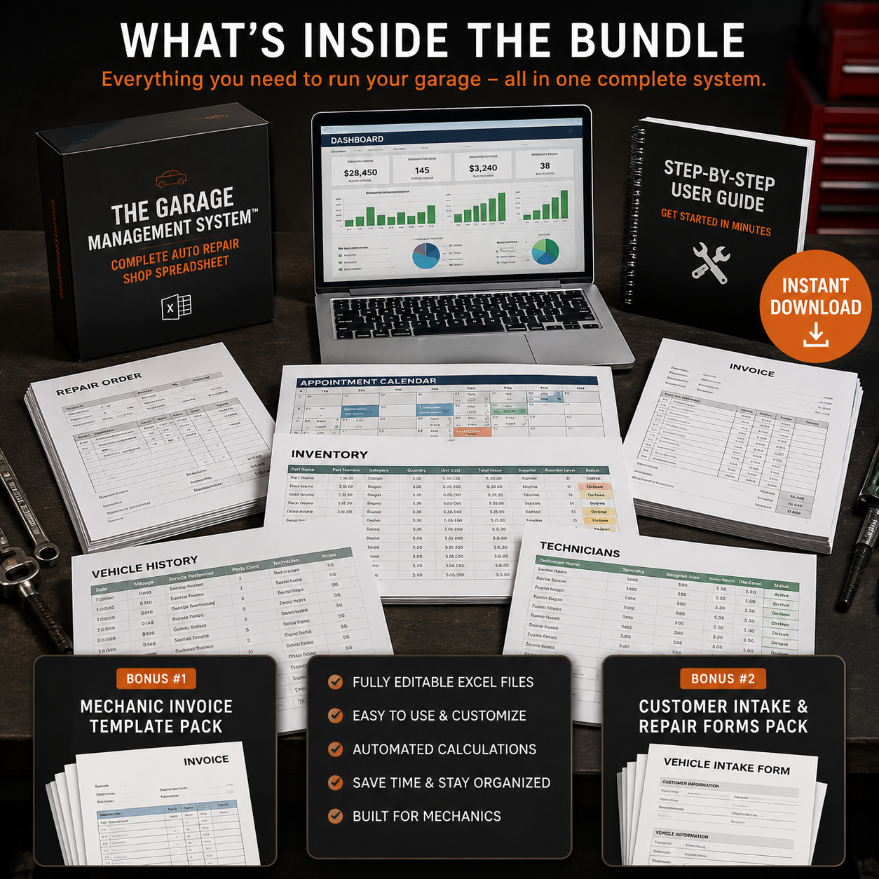 What's inside the Garage Management System bundle
