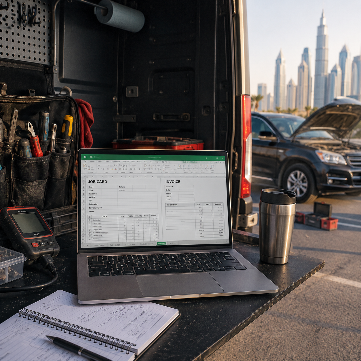Ahmed K., Mobile Mechanic from Dubai, UAE, using the Garage Management System