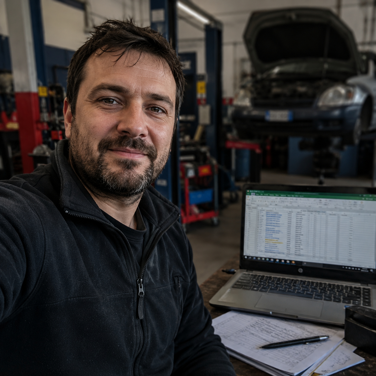 Marco R., Independent Mechanic from Italy, using the Garage Management System